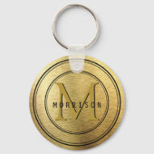 Monogram in Gold Foil Sleutelhanger (Voorkant)