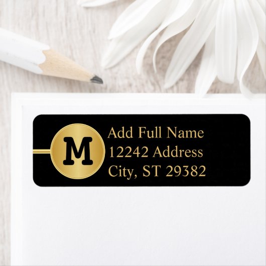 Monogram in goud en zwart etiket (Insitu)