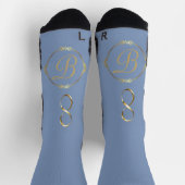 Monogram in goud met infinity cirkel op blauw | sokken (Top)