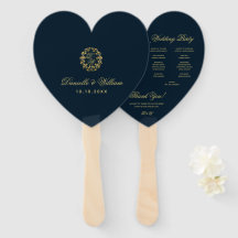 Monogram in Gouden Krans Blauw Hart Trouwprogramma