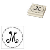 Monogram in grillige Doodle Border Art Stamp Rubberstempel (Gestempeld)