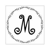 Monogram in grillige Doodle Border Art Stamp Rubberstempel (Afrduk)