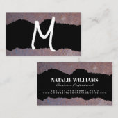 Monogram in handgeschreven stijl | Metaalroest ges Visitekaartje (Voorkant / Achterkant)