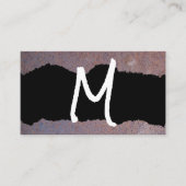 Monogram in handgeschreven stijl | Metaalroest ges Visitekaartje (Voorkant)