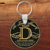 Monogram in het geheugen Gold Memorial Letter D Sleutelhanger (Voorkant)