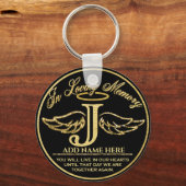 Monogram in het geheugen Goud Memorial Letter J Sleutelhanger (Voorkant)