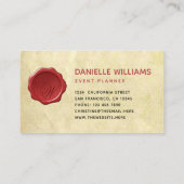 Monogram in Rode Waszegel op Oud Papier Perkament Visitekaartje (Achterkant)