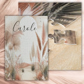 Monogram in roze pampasgras | legpuzzel