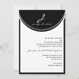 Monogram in uitnodiging voor het uitzenden van een