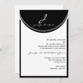 Monogram in uitnodiging voor het uitzenden van een (Voorkant / Achterkant)