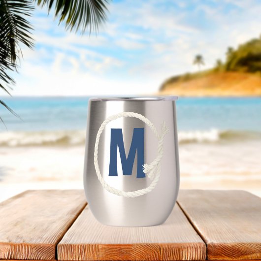 Monogram in wit touw Lijst (Strand)