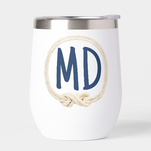 Monogram in wit touw Lijst (Links)