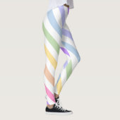 Monogram in witte cirkel pasta regenboogstrips leggings (Rechts)