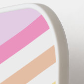 Monogram in witte cirkel pasta regenboogstrips pickleball paddle (Links Detail)