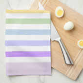 Monogram in witte cirkel pasta regenboogstrips theedoek (Quarter Fold)