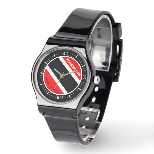 Monogram in witte tekst Trinidad en Tobago Horloge (Hoek)