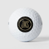 Monogram in zwart en goud golfballen (Voorkant)