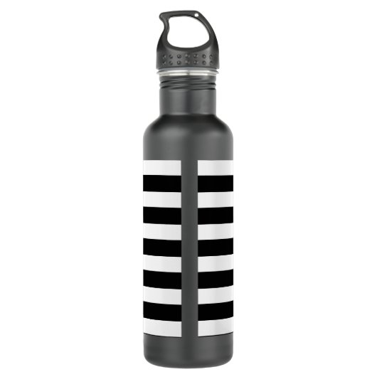 Monogram in zwart-wit, streped waterfles  (Achterkant)
