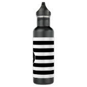Monogram in zwart-wit, streped waterfles  (Rechts)