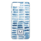 Monogram | Indigio Waterverf Print Case-Mate iPhone Case (Achterkant)
