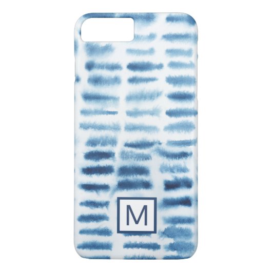 Monogram | Indigio Waterverf Print Case-Mate iPhone Case (Achterkant)
