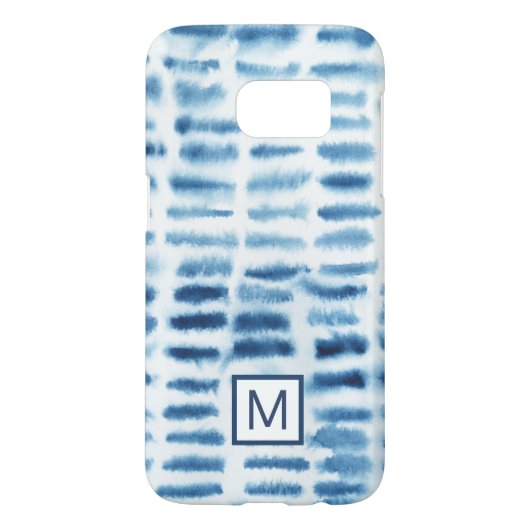 Monogram | Indigio Waterverf Print Case-Mate Samsung Galaxy Hoesje (Achterkant)