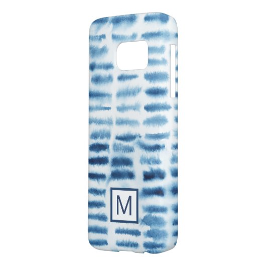 Monogram | Indigio Waterverf Print Case-Mate Samsung Galaxy Hoesje (Achterkant Links)