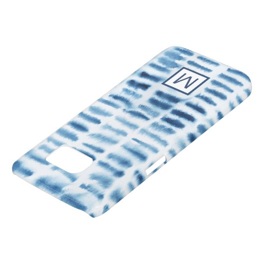 Monogram | Indigio Waterverf Print Case-Mate Samsung Galaxy Hoesje (Onderkant)