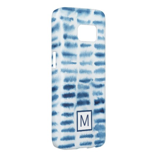 Monogram | Indigio Waterverf Print Case-Mate Samsung Galaxy Hoesje (Back/Rechts)