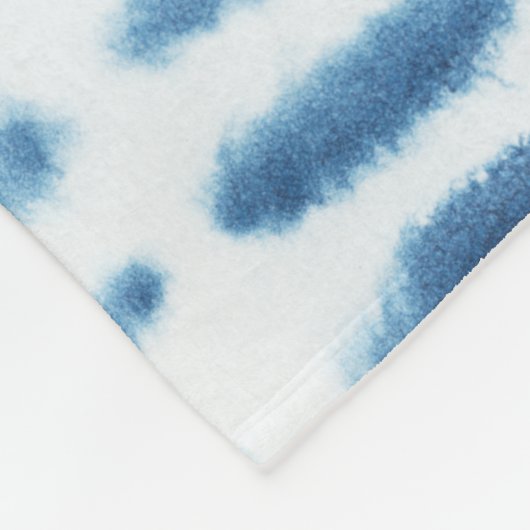Monogram | Indigio Waterverf Print Fleece Deken (Hoek)