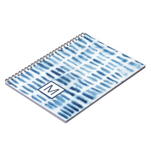Monogram | Indigio Waterverf Print Notitieboek (Linkerzijde)
