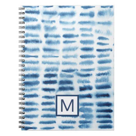Monogram | Indigio Waterverf Print Notitieboek (Voorkant)