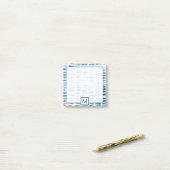 Monogram | Indigio Waterverf Print Post-it® Notes (Op bureau)