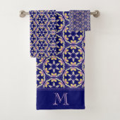 Monogram Indigo Blue Bad Handdoek (Insitu)