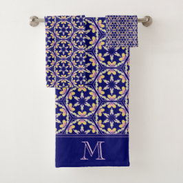 Monogram Indigo Blue Bad Handdoek