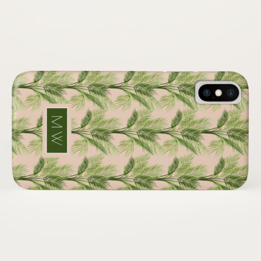 Monogram | Indoor Oasis | Palmstructuurpatroon Case-Mate iPhone Case (Achterkant (horizontaal))