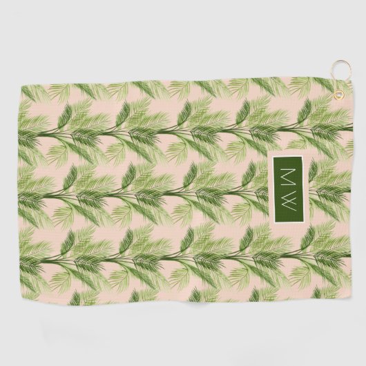 Monogram | Indoor Oasis | Palmstructuurpatroon Golfhanddoek (Horizontaal)