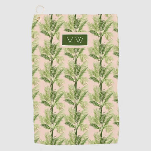 Monogram | Indoor Oasis | Palmstructuurpatroon Golfhanddoek (Voorkant)
