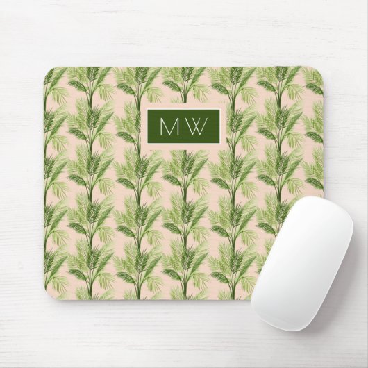 Monogram | Indoor Oasis | Palmstructuurpatroon Muismat (Met muis)