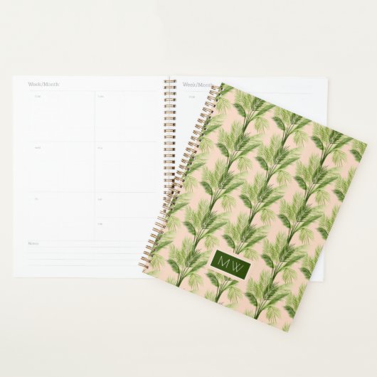 Monogram | Indoor Oasis | Palmstructuurpatroon Planner (Display)