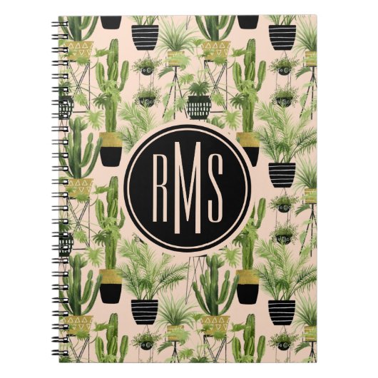 Monogram | Indoor Oasis | Plant Lineup Patroon Notitieboek (Voorkant)
