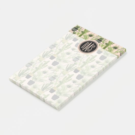 Monogram | Indoor Oasis | Plant Lineup Patroon Post-it® Notes (Schuin)