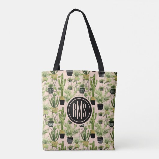 Monogram | Indoor Oasis | Plant Lineup Patroon Tote Bag (Achterkant)