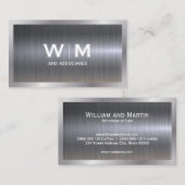 Monogram | Industriële Metallic Visitekaartje (Voorkant / Achterkant)