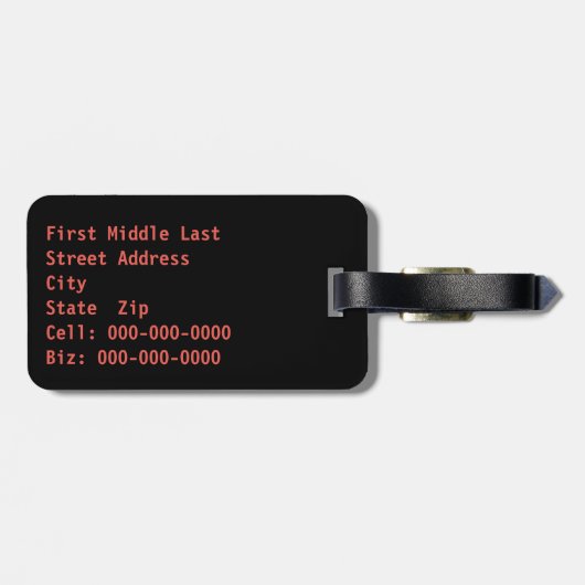 Monogram Ingedraaid Rode Kunstwerk van het Hart Bagagelabel (Achterkant horizontaal)