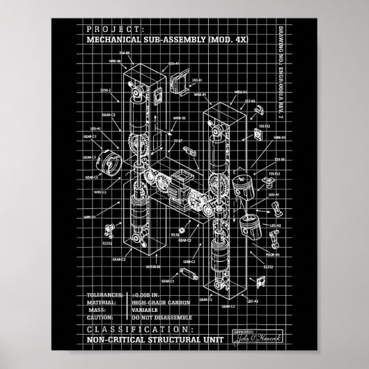 Monogram Ingenieurstechniek Initiële Catal-letter Poster (Voorkant)