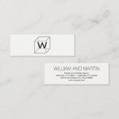 Monogram ingesneden/bedrijf mini visitekaartje (Voorkant / Achterkant)