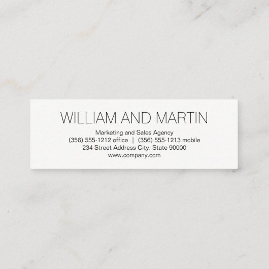 Monogram ingesneden/bedrijf mini visitekaartje (Achterkant)