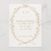 Monogram ingewikkeld ontwerp Lijst bruiloft Aankondigingskaart (Voorkant)