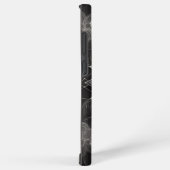 Monogram ingewikkelde zwarte en witte bloemen mand samsung galaxy hoesje (Rechterkant)